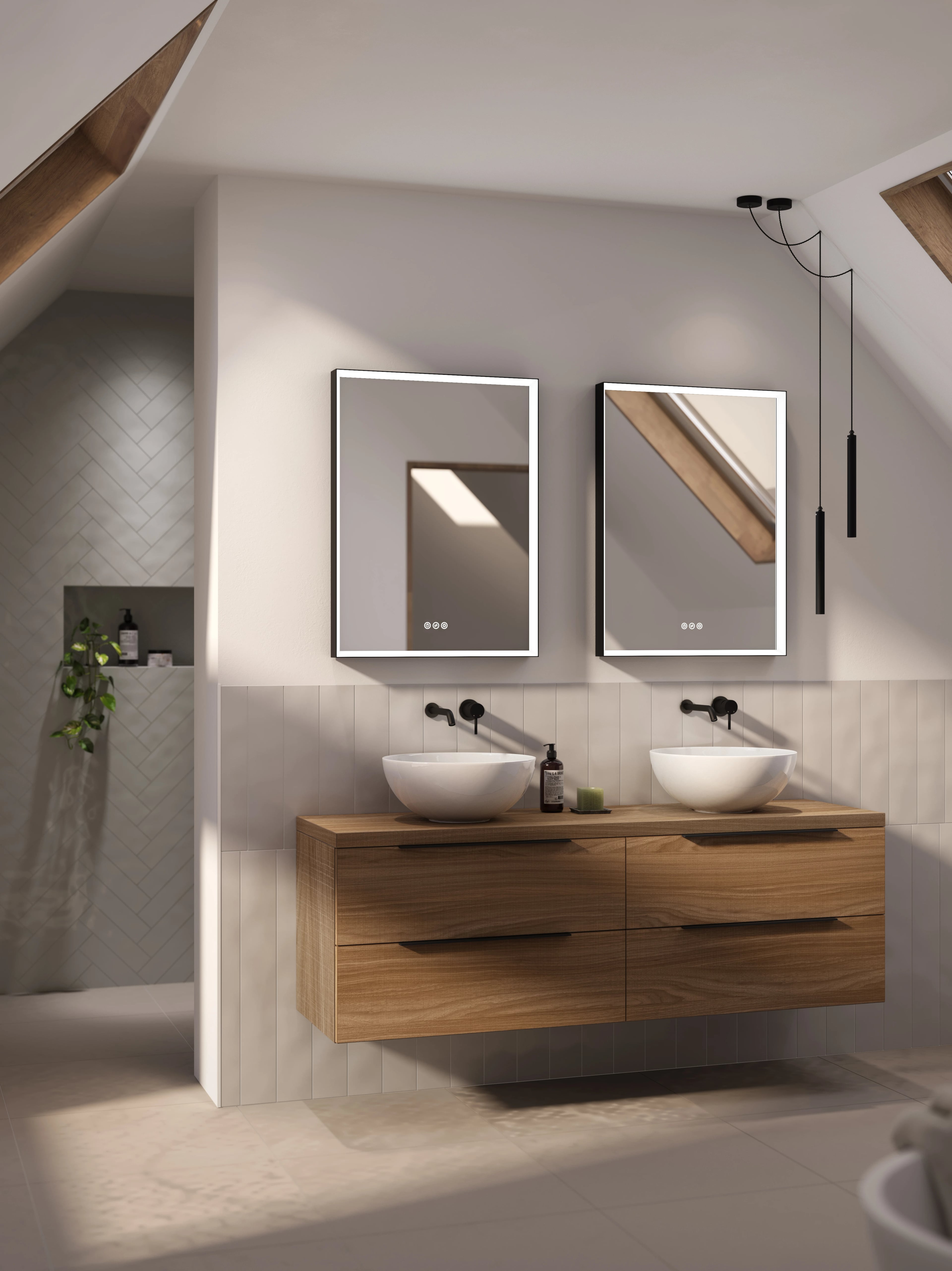 Beat 45 badkamermeubel 60cm met spiegelkast zwart