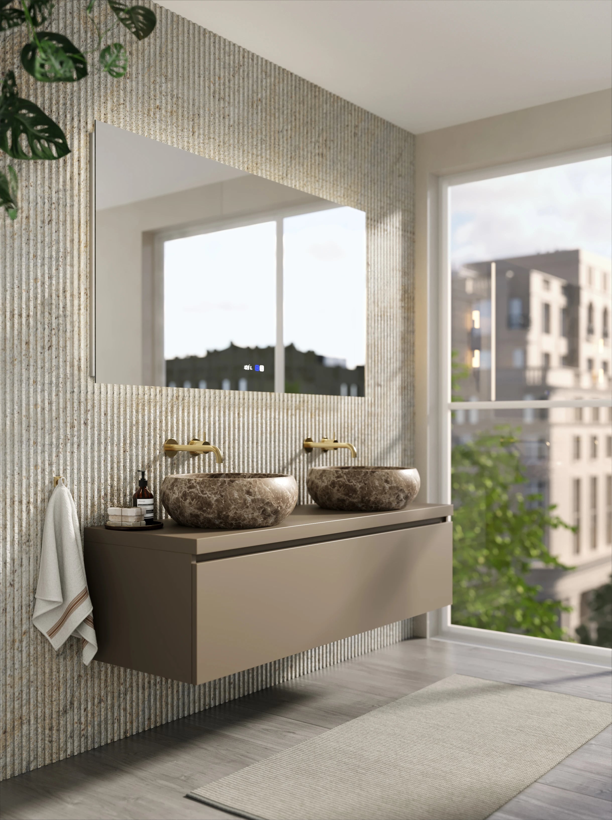 Nuance 51.5 badkamermeubel Mud kleur moderne badkamer